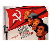 Wee Blue Coo Soviet Spanish Civil War Communist Party Hammer Sickle Spain Art Print Poster Wall Decor 12X16 Inch