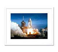 Wee Blue Coo Space 1981 Shuttle Launch Columbia NASA Picture Framed Wall Art Print