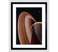 Wee Blue Coo SPACE IMPRESSION VOYAGER SATURN RING PLANET BLACK FRAMED ART PRINT B12X4826