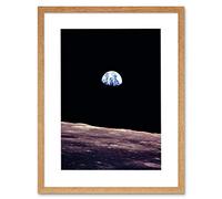 Wee Blue Coo SPACE PHOTO PLANET EARTH LUNAR SURFACE MOON COOL USA FRAMED PRINT F97X6358