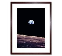 Wee Blue Coo Space Photo Planet Earth Lunar Surface Moon Cool USA Framed Wall Art Print