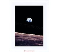 Wee Blue Coo Space Photo Planet Earth Lunar Surface Moon Cool USA Framed Wall Art Print