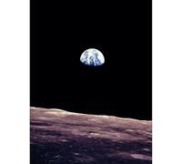 Wee Blue Coo Space Photo Planet Earth Lunar Surface Moon Cool USA Wall Art Print