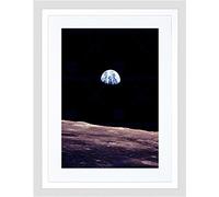 Wee Blue Coo Space Planet Earth Lunar Surface Moon Landscape Cool Framed Wall Art Print