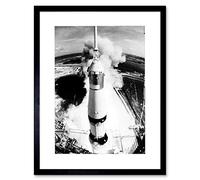 Wee Blue Coo Space Rocket Launch Saturn V Apollo 11 View Picture Framed Wall Art Print