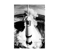 Wee Blue Coo Space Rocket Launch Saturn V Apollo 11 View Picture Wall Art Print