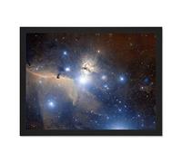 Wee Blue Coo Space Telescope Stars Orion Belt Flame Nebula Universe Large Framed Art Print Poster Wall Decor 18x24 inch