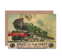 Wee Blue Coo Speed To The West - Gwr Steam Train Blank Card