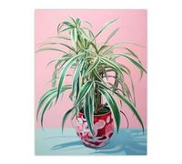 Wee Blue Coo Spider Plant Lover Pink Green Blue Extra Large XL Wall Art Poster Print