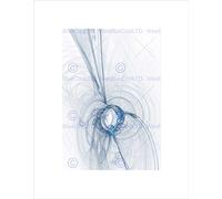 Wee Blue Coo SPIRAL ABSTRACT ELECTRIC BLUE BLACK FRAME FRAMED ART PRINT PICTURE B12X9179