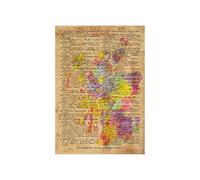 Wee Blue Coo Splatter Map Scotland Dictionary Page 12x16 Wall Art Print