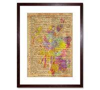 Wee Blue Coo Splatter Map Scotland Dictionary Page 9x7 Framed Art Print F97X14088