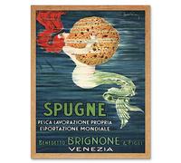 Wee Blue Coo Sponge Mermaid Venice Brignone Brothers Art Print Framed Poster Wall Decor 12x16 inch