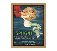 Wee Blue Coo Sponge Mermaid Venice Brignone Brothers Artwork Framed Wall Art Print 18X24 Inch