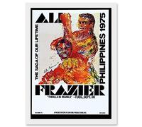 Wee Blue Coo Sport Advert Boxing Thrilla Manila Ali Frazier Fight Philippines 1975 Artwork Framed Wall Art Print A4