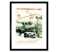 Wee Blue Coo Sport Event Ad Motor Race Rally Car Picture Framed Wall Art Print