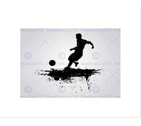 Wee Blue Coo Sport Football Soccer Silhouette Splash Black Wall Art Print