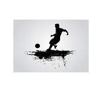 Wee Blue Coo Sport Football Soccer Silhouette Splash Black Wall Art Print