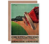Wee Blue Coo SPORT MOTOR MONZA MILAN ITALY RACING BIRTHDAY BLANK GREETINGS CARD
