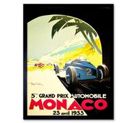 Wee Blue Coo Sport Motor Race Grand Prix Monaco Monte Carlo Framed Wall Art Print