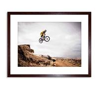 Wee Blue Coo SPORT MOUNTAIN BIKE JUMP SKY BIG AIR FRAMED PRINT F97X6428