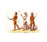 Wee Blue Coo Sport Native American Indian Lacrosse Ball Game Picture Wall Art Print