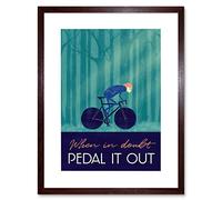 Wee Blue Coo Sport Pedal It Out Cycling Bike Framed Wall Art Print