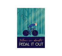 Wee Blue Coo Sport Pedal It Out Cycling Bike Wall Art Print
