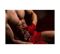 Wee Blue Coo Sport Photo Martial S Kick Boxing Boxer Strap Hands Wall Art Print