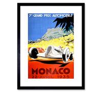 Wee Blue Coo Sport Race Advert Grand Prix Car Automobile Monaco Framed Wall Art Print