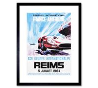 Wee Blue Coo SPORT RACE CAR AUTO RACING FRANCE AMERICA REIMS FRAMED ART PRINT B12X7787