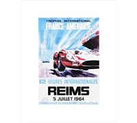 Wee Blue Coo SPORT RACE CAR AUTO RACING FRANCE AMERICA REIMS FRAMED ART PRINT B12X7787