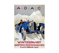 Wee Blue Coo SPORT RALLY WINTER DRIVING CAR BAVARIA GERMANY VINTAGE FRAMED ART PRINT B12X2893