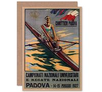 Wee Blue Coo SPORT ROWING CANOE PADOVA ITALY REGATTA EXHIBITION AD GREETINGS CARD