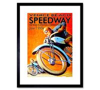 Wee Blue Coo Sport Speedway Competition Race 100 Mile Championship USA Framed Wall Art Print