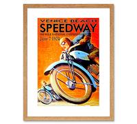 Wee Blue Coo Sport Speedway Competition Race 100 Mile Championship USA Framed Wall Art Print