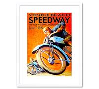 Wee Blue Coo Sport Speedway Competition Race 100 Mile Championship USA Framed Wall Art Print