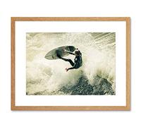 Wee Blue Coo Sport Surfing Surf Surfer Spray Wave Ocean Sea Framed Wall Art Print