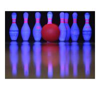 Wee Blue Coo Sport Ten Pin Bowling Neon Skittles Ball Art Print Poster Wall Decor 12X16 Inch