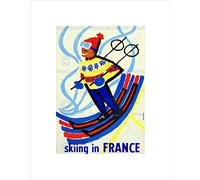 Wee Blue Coo SPORT TOURISM SKIING SNOW WINTER FRANCE VINTAGE RETRO ADVERT ART PRINT B12X1265