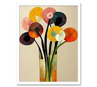 Wee Blue Coo Spring Flowers Floral Bouquet Abstract Vase Boho Art Print Framed Poster Wall Decor 12x16 inch
