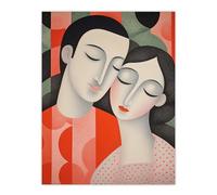 Wee Blue Coo Squeeze Me Tight Couple in Love Orange Large Wall Art Poster Print Thick Paper 18X24 Inch