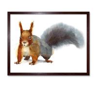 Wee Blue Coo Squirrel Watercolour Cute Art Print Framed Poster Wall Decor 12X16 Inch
