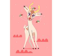 Wee Blue Coo Stag Dazed with Birds Large Wall Art Print Canvas Premium Poster