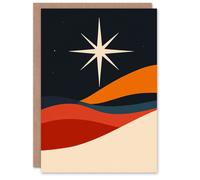 Wee Blue Coo Star Bethlehem Night Landscape Modern Xmas Art Blank Christmas Card in Dark Navy Wee Blue Coo Dark Navy