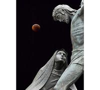 Wee Blue Coo Statues Jesus Our Lady Lunar Eclipse Art Print Poster Wall Decor 12X16 Inch