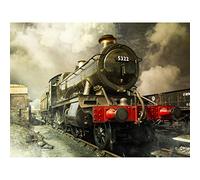 Wee Blue Coo Steam Train Vintage Colour Photo Art Picture Canvas Print