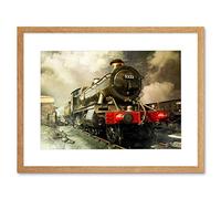 Wee Blue Coo Steam Train Vintage Colour Photo Framed Art Print Picture & Mount F12X1128
