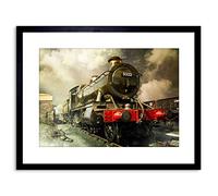 Wee Blue Coo Steam Train Vintage Colour Photo Framed Wall Art Print