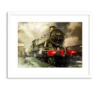 Wee Blue Coo Steam Train Vintage Colour Photo Framed Wall Art Print